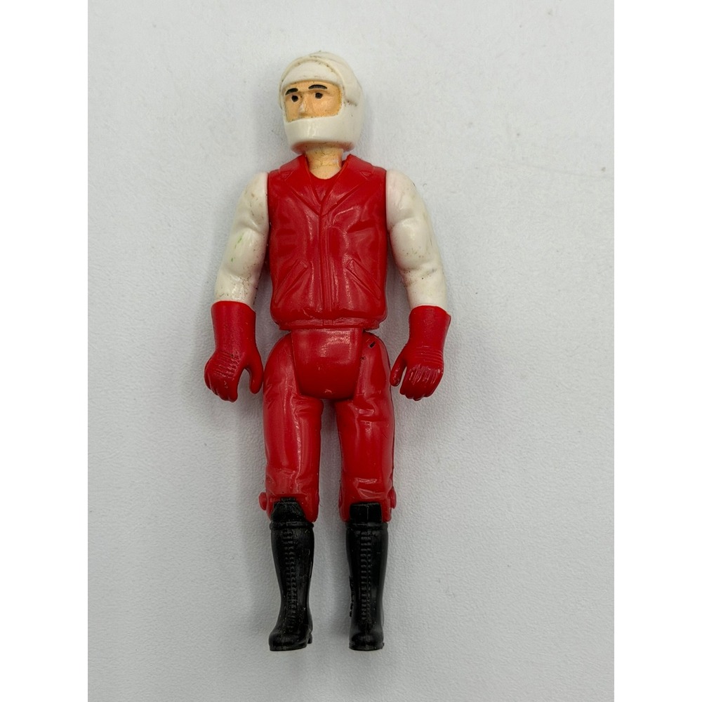 Vintage 1970s Nylint Race Car Driver Action Figure Red Jumpsuit Motorcycle 3"